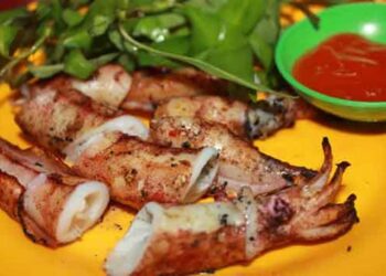 Cách làm mực nướng tiêu xanh